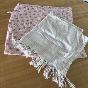 Angel Dear + A Soft Idea Pink Strawberry Plaid Swaddle Baby Blanket Cotton Large